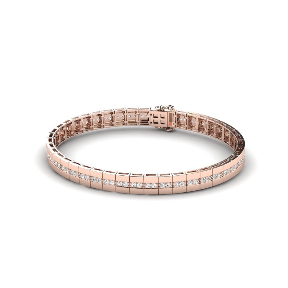 14K Rose Gold Moissanite Men's Bracelet Rispostant
