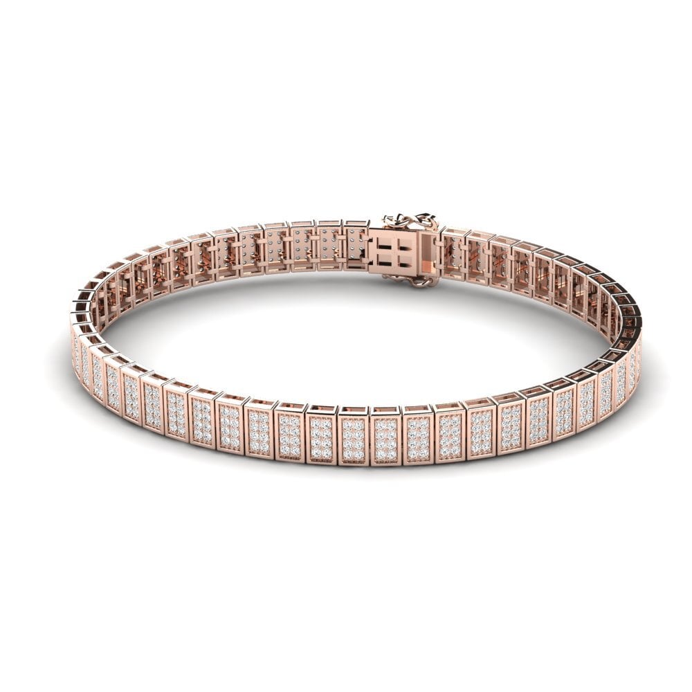 14K Rose Gold Moissanite Men's Bracelet Sapnalint