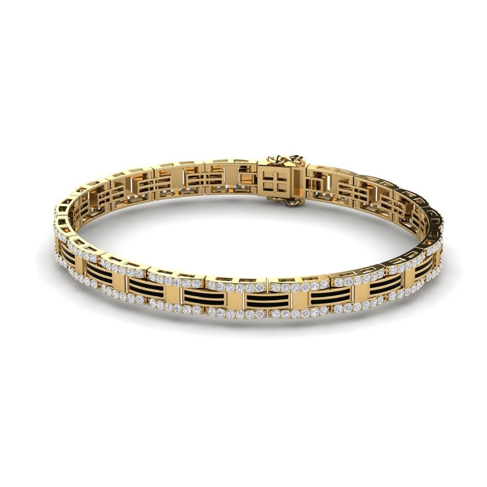 18ct Yellow Gold Lab Grown Diamond Men's Bracelet Scuolan