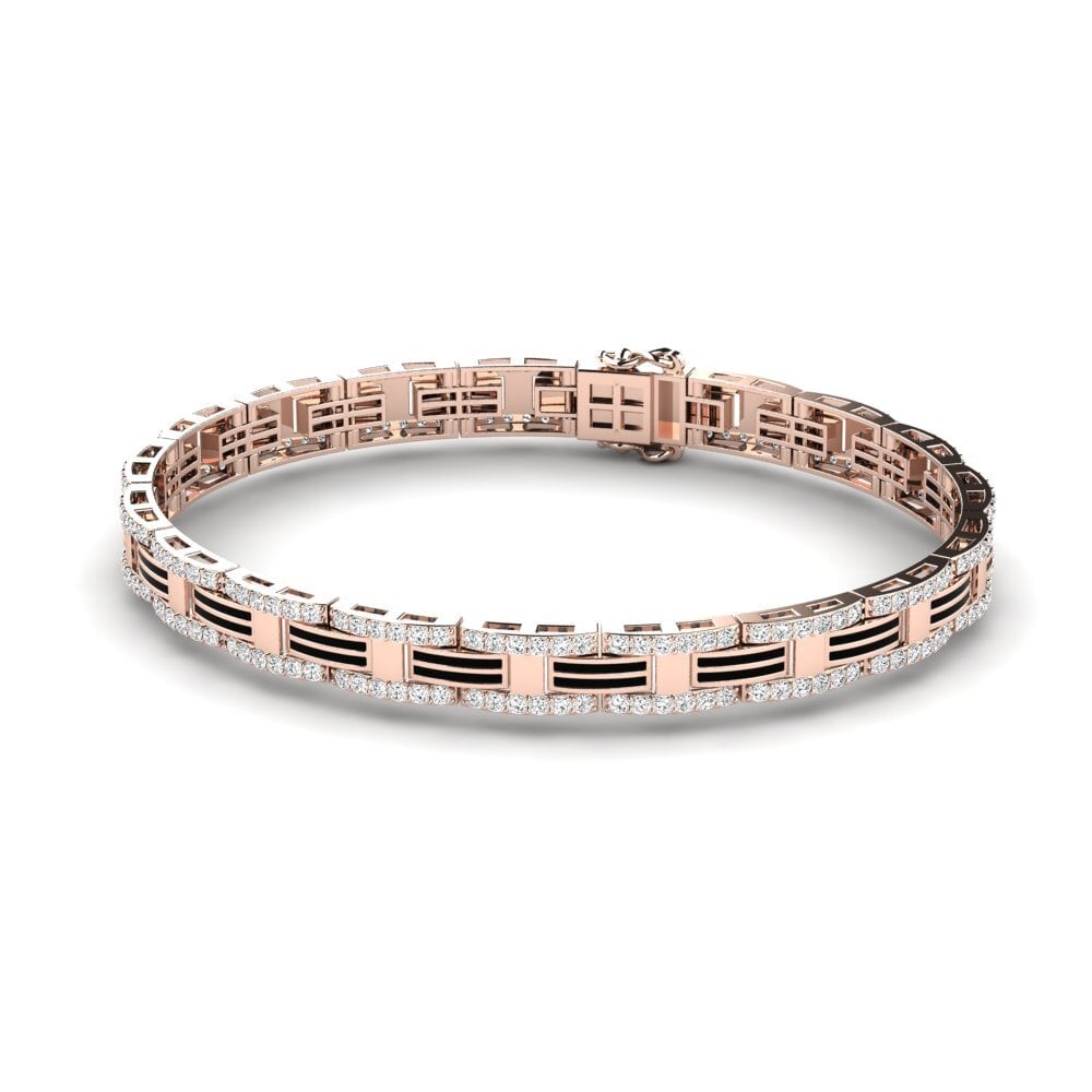 14K Rose Gold Moissanite Men's Bracelet Scuolan