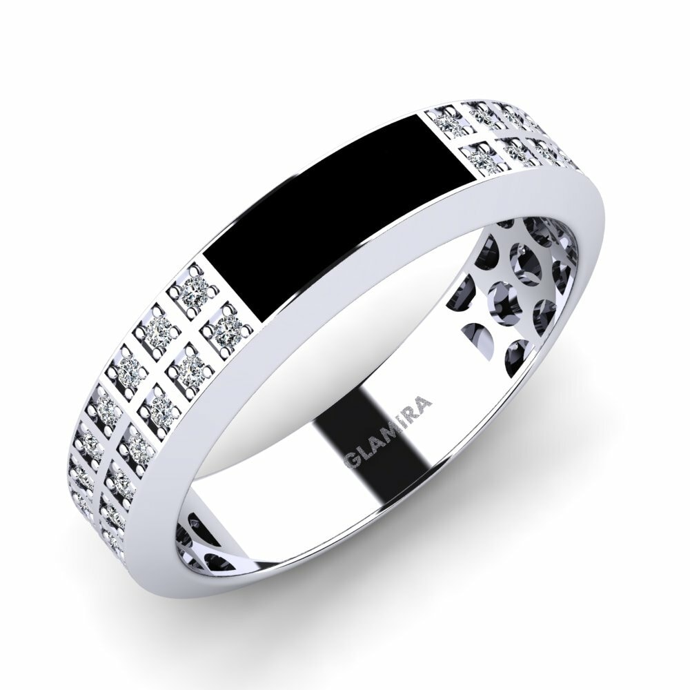 Men's Ring Unwend 585 White Gold & Swarovski Crystal