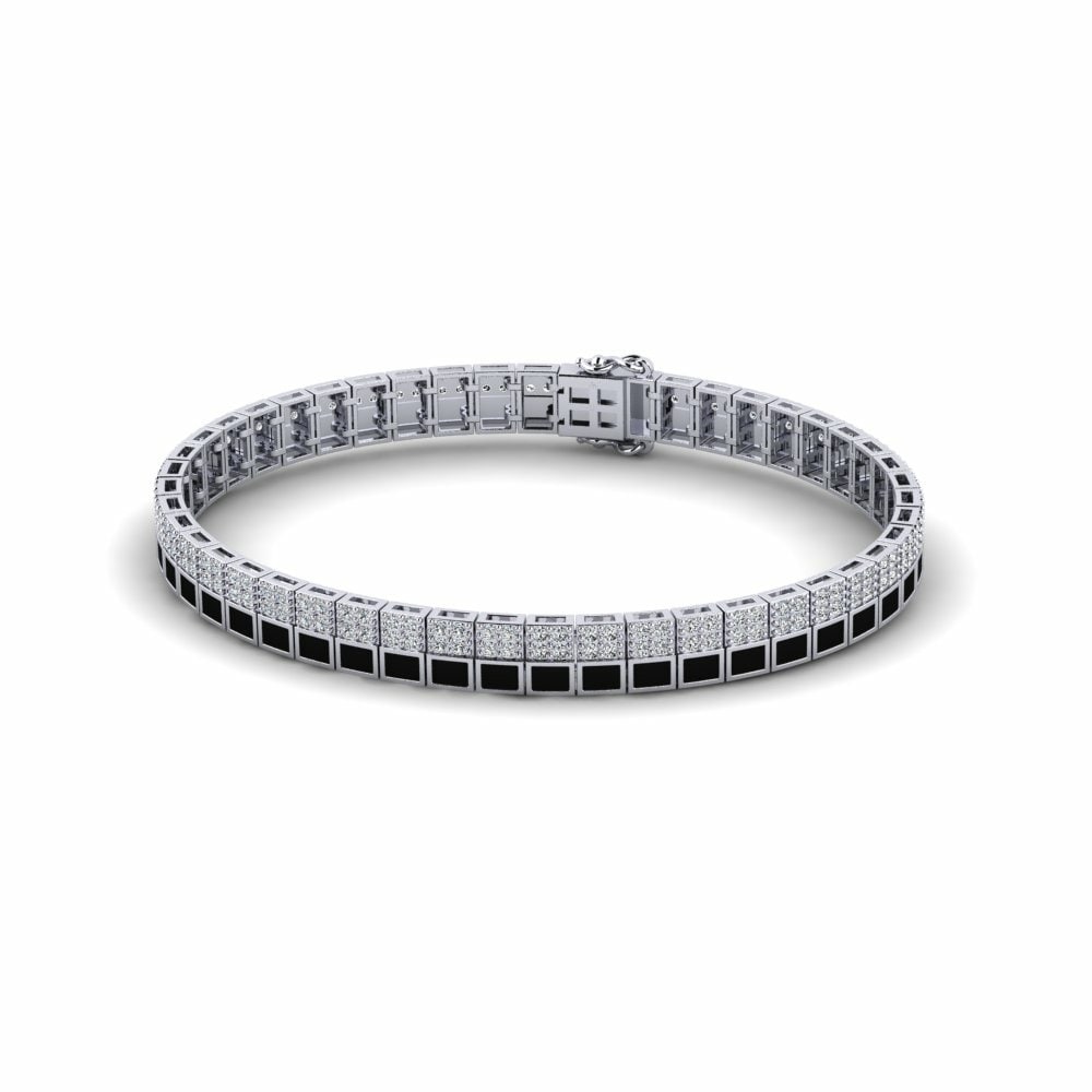 Men's Bracelet Vanneau 585 White Gold & Swarovski Crystal
