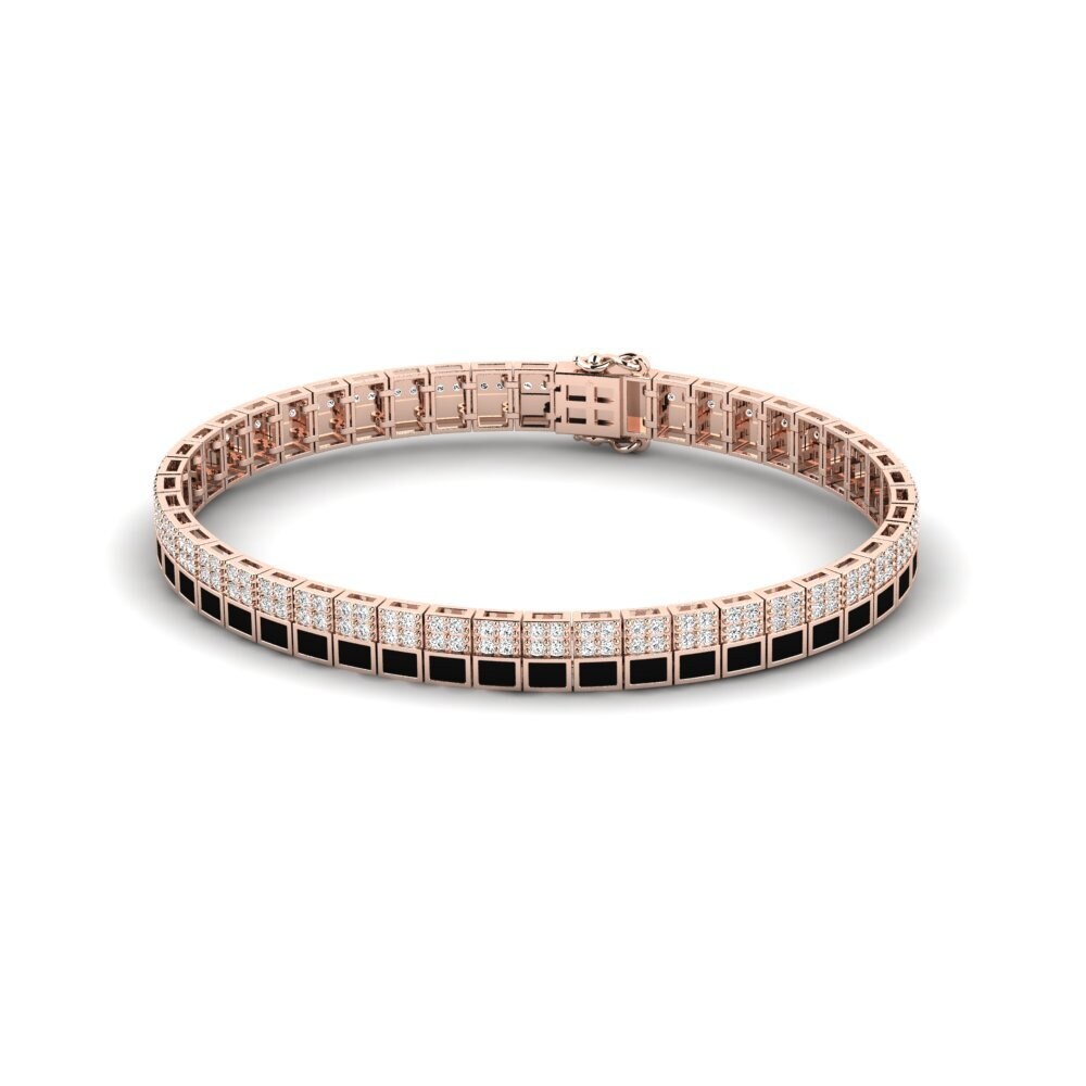 14K Rose Gold Moissanite Men's Bracelet Vanneau