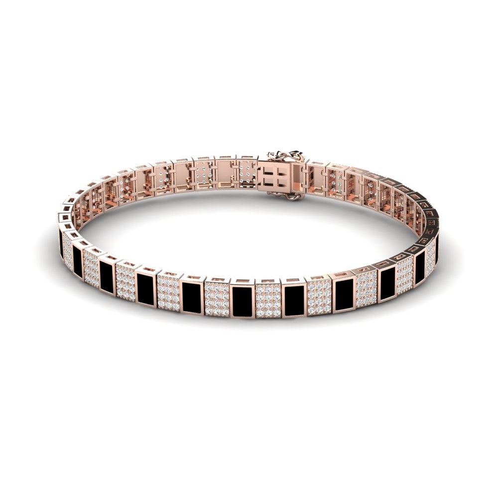 14K Rose Gold Moissanite Men's Bracelet Vannerie