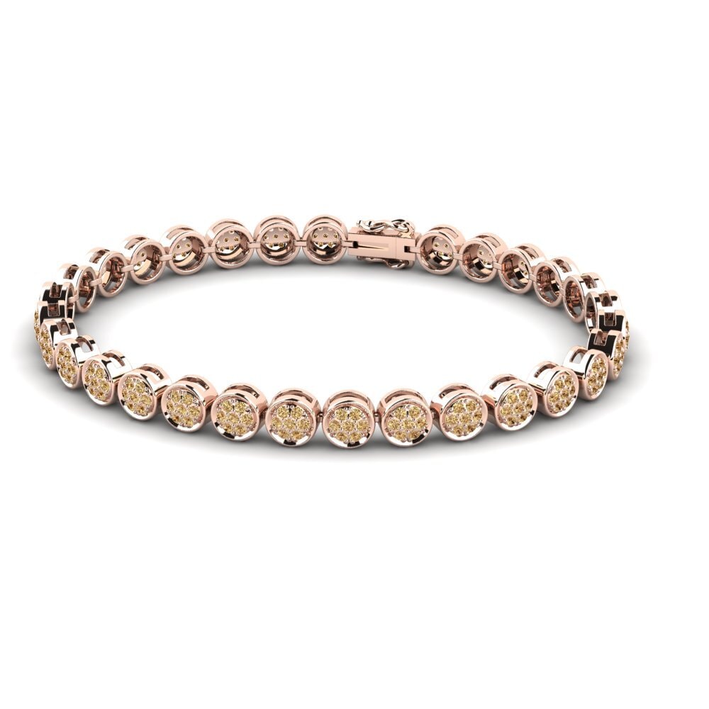 18ct Rose Gold Brown Diamond Men's Bracelet Vrombissant