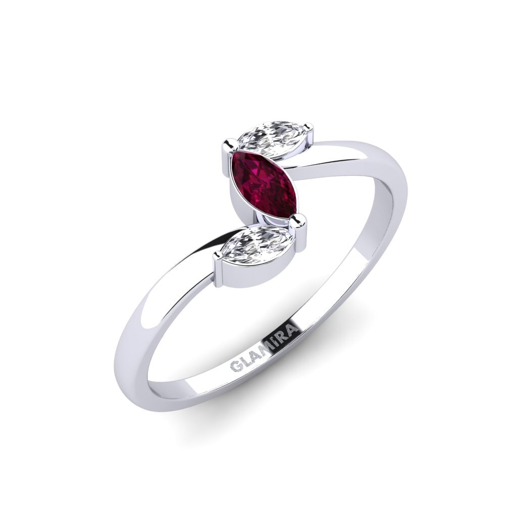 Marquise Rhodolite Garnet Engagement Ring Grym
