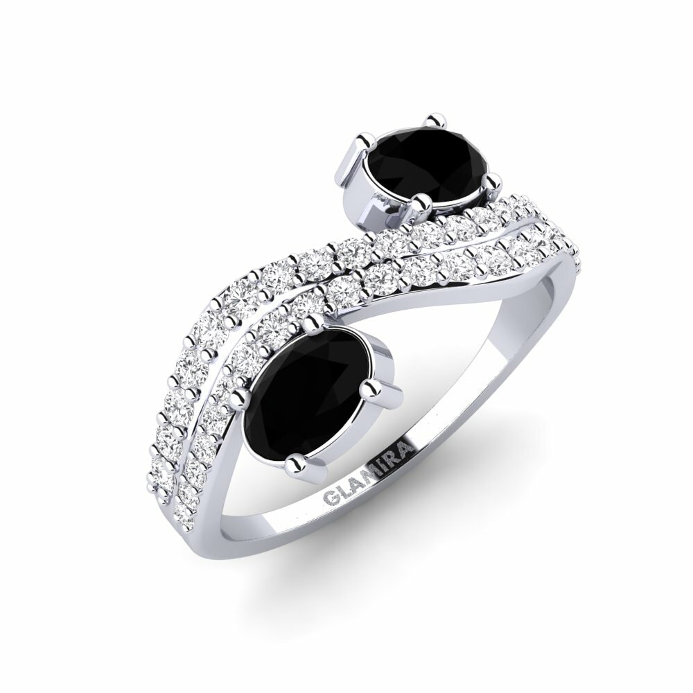 Zwarte Saffier Ringen Halavra