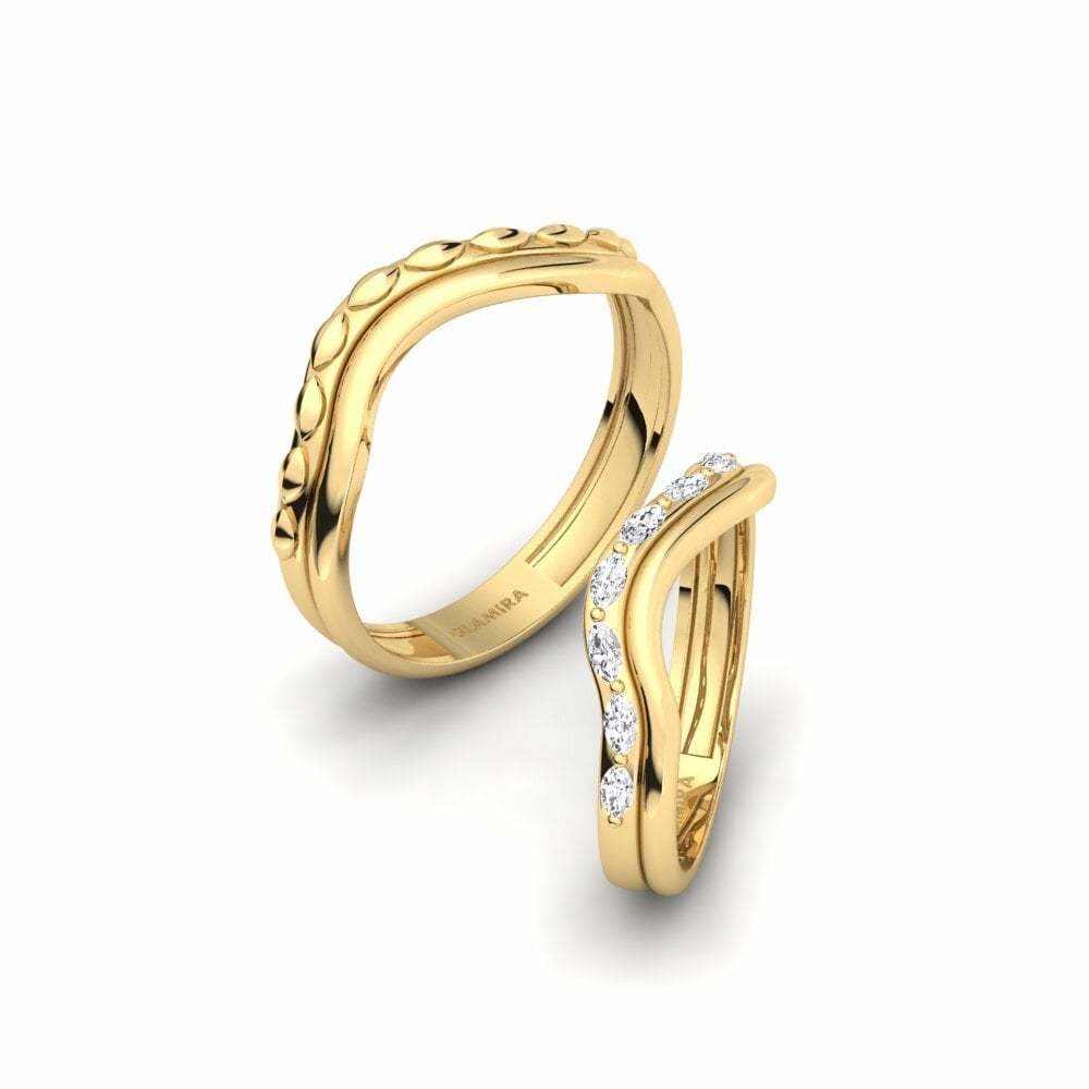 Oro Giallo 375 Fede nuziale Hieno Pair