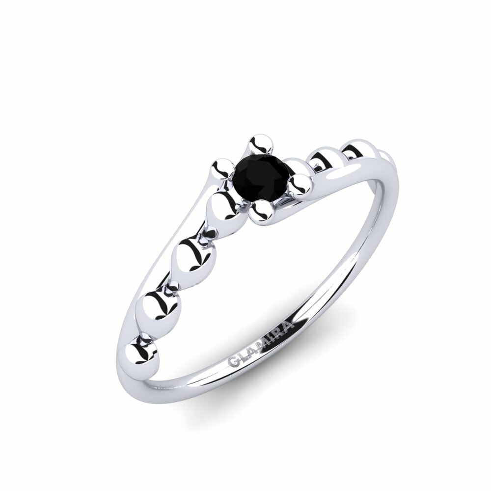 Round Black Sapphire Engagement Ring Inconclusively