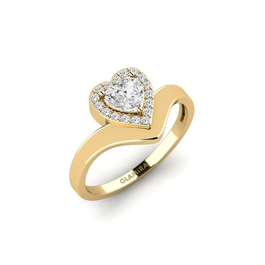 Ring Institution 585 Yellow Gold & White Sapphire