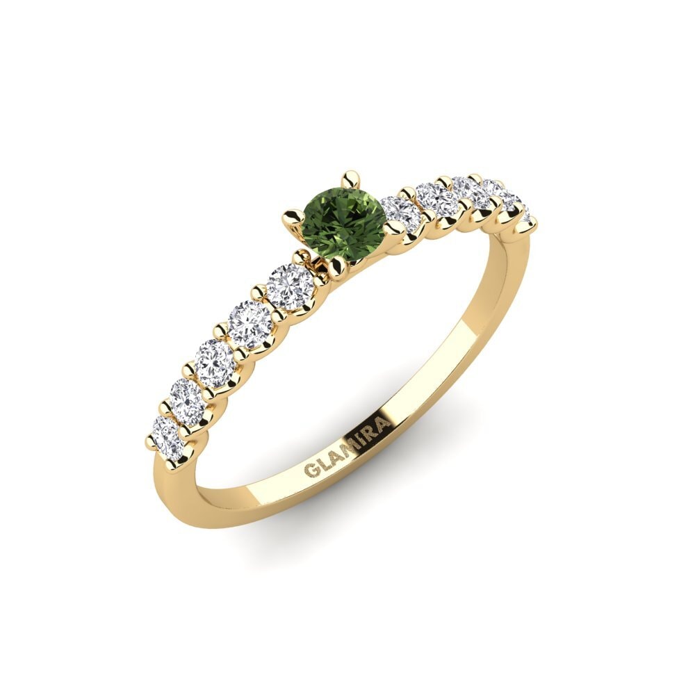 14ct Yellow Gold Green Sapphire Engagement Ring Institutionalize