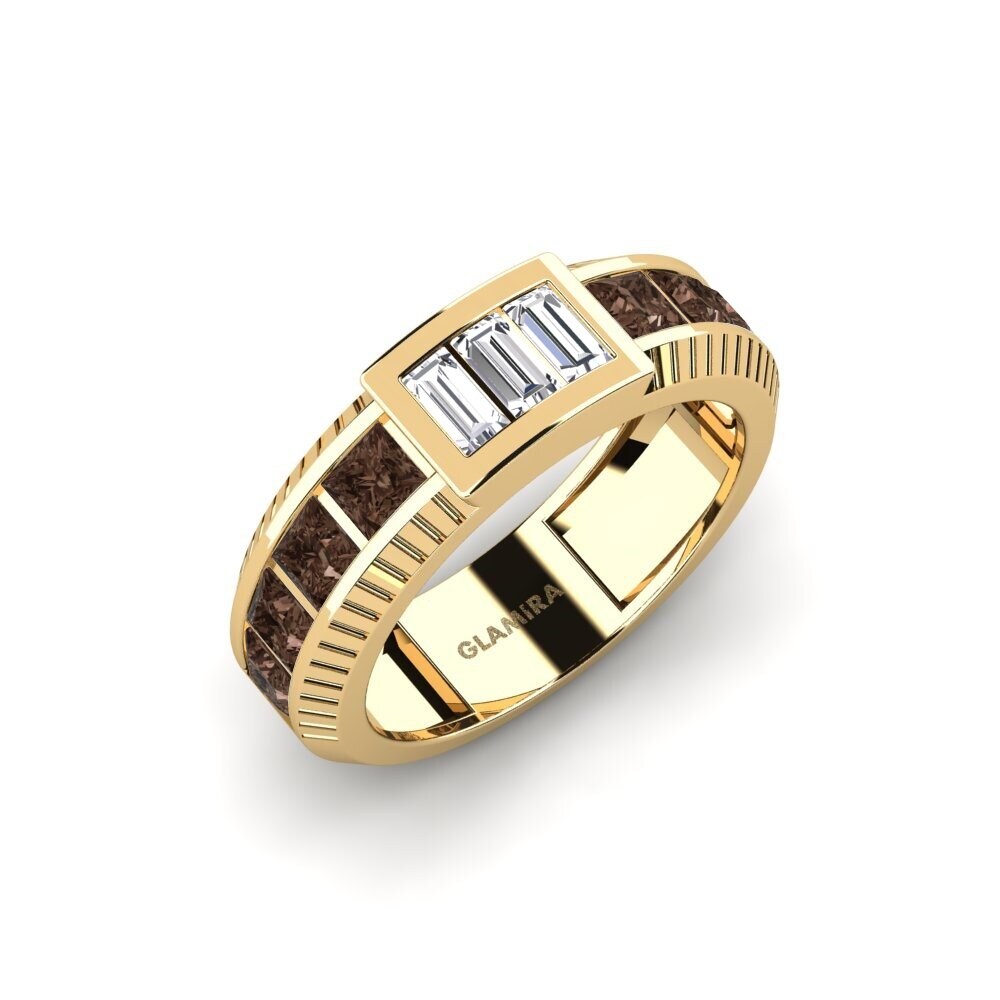 Or Jaune 14k Quartz Fumé Bague Irrelevantly