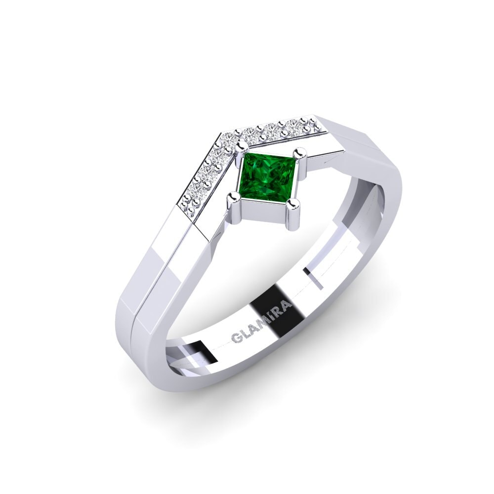 Princess Green Zirconia Engagement Ring Kalovolos