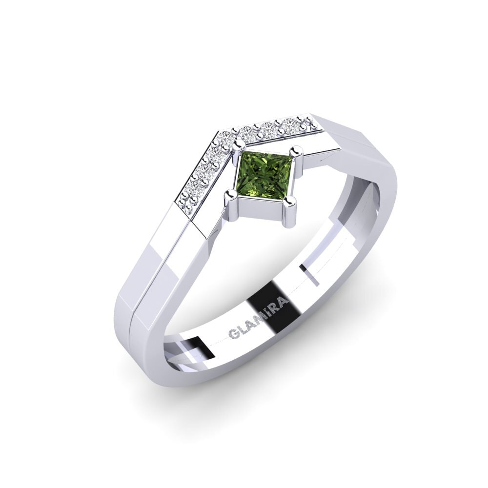 Princess Green Sapphire Engagement Ring Kalovolos