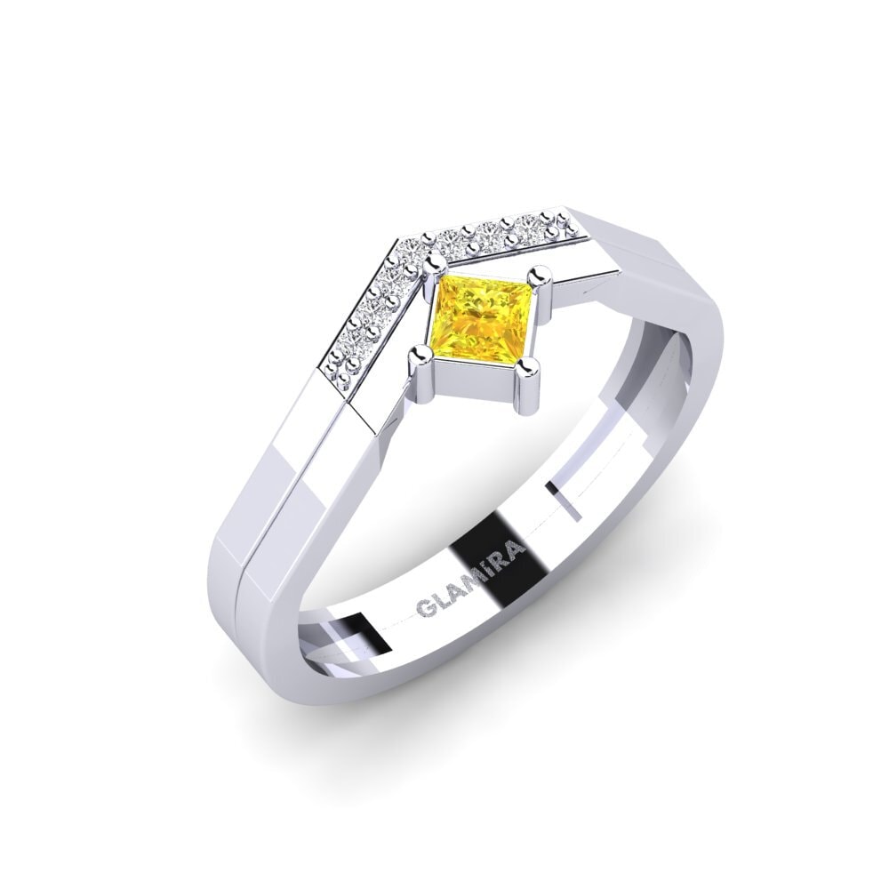 Princess Yellow Sapphire Engagement Ring Kalovolos