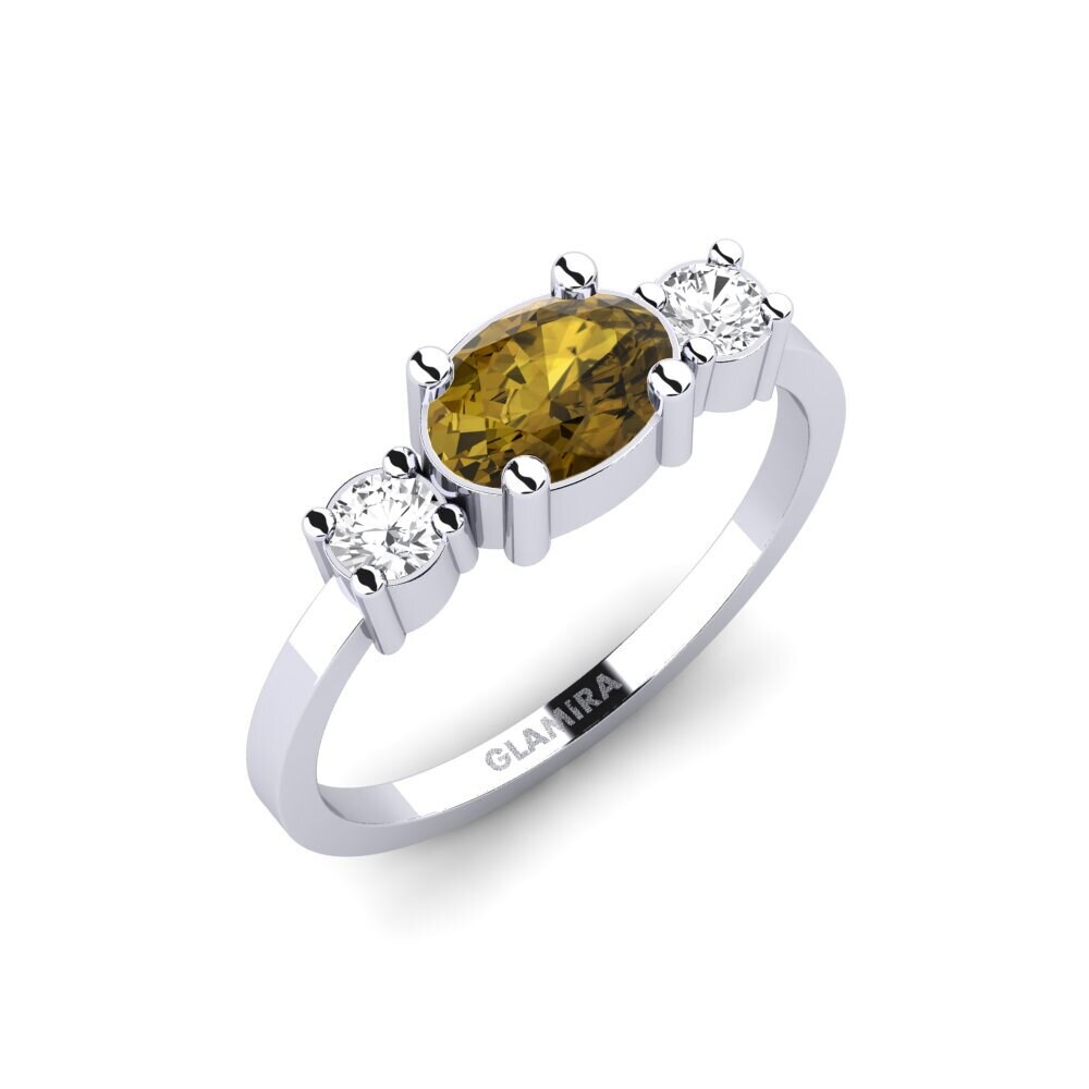 Brown Zircon Engagement Ring Kimolos