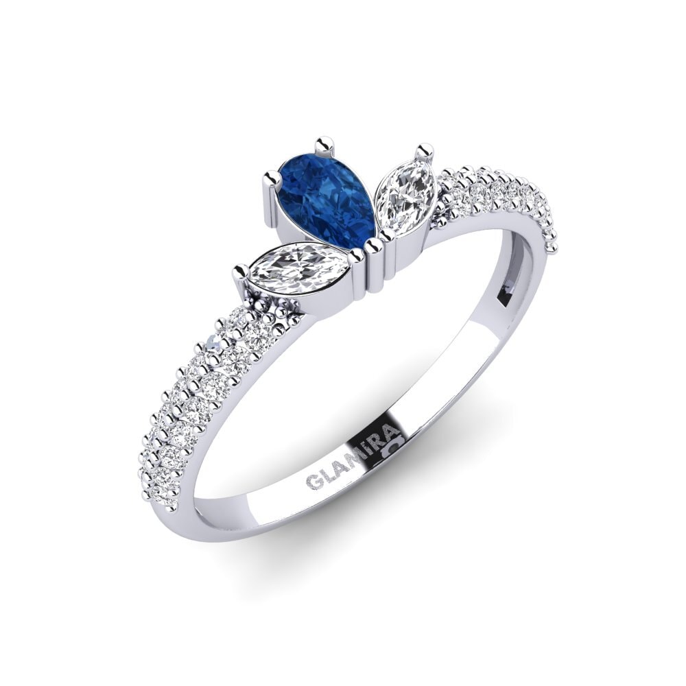 Dark Blue Zirconia Engagement Ring Kruchy