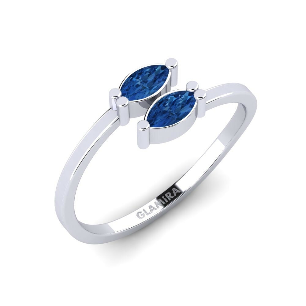 sapphire-zirconia Engagement แหวน Mireinio