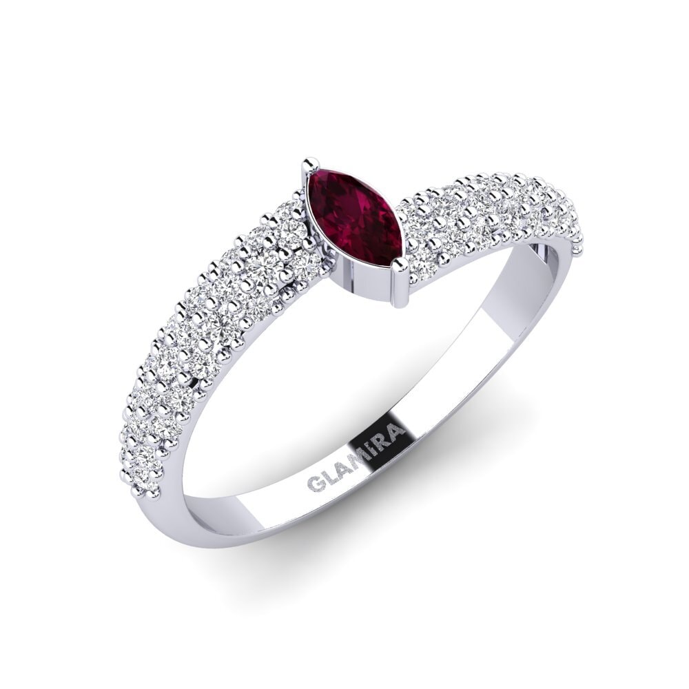 Marquise Rhodolite Garnet Engagement Ring Nas