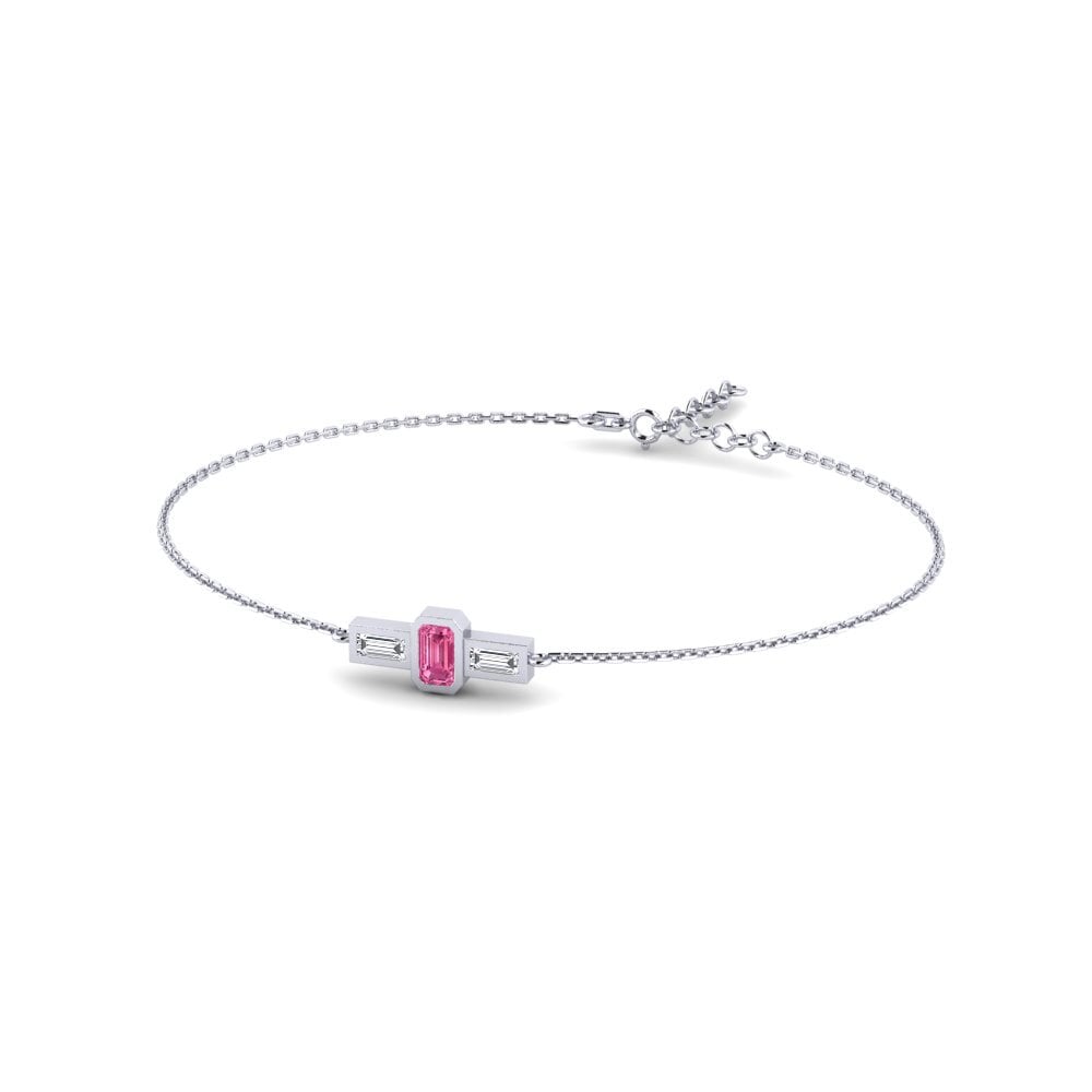 Emerald Cut Pink Tourmaline Women's Bracelet Pedrera