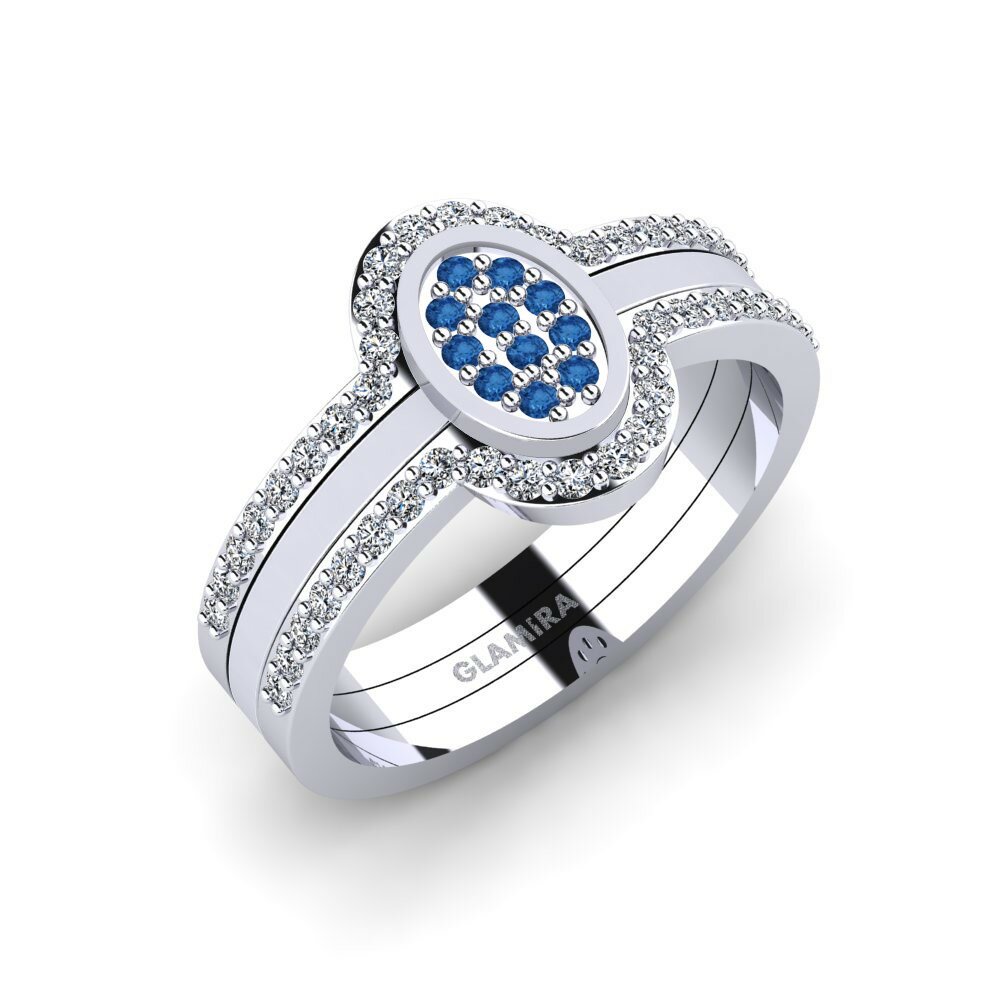 sapphire-zirconia แหวน Rioja - SET