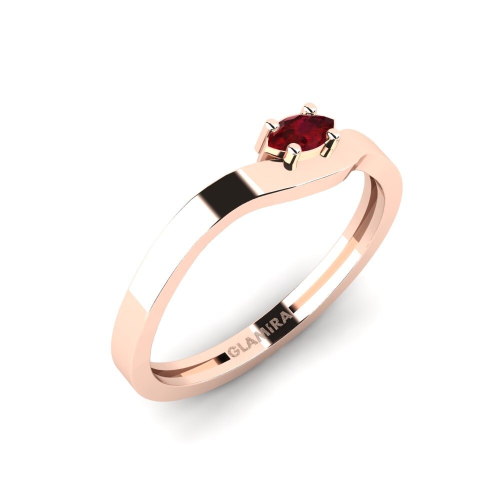 14ct Rose Gold Ruby Engagement Ring Therasiana