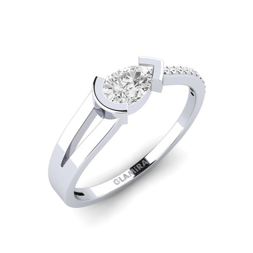 Ring Pehme 585 White Gold & White Sapphire