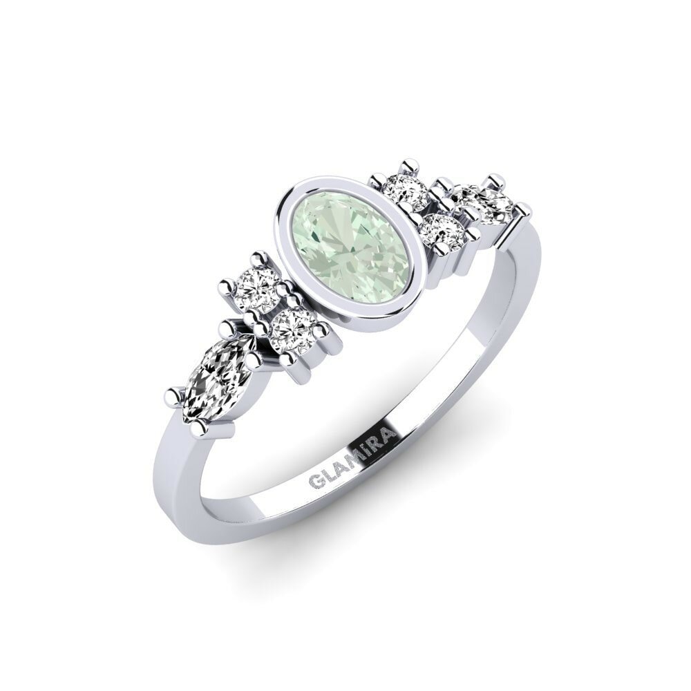 Green Amethyst Engagement Ring Revealing