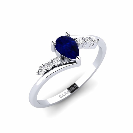 Ring Revealingly 585 White Gold & Sapphire & White Sapphire