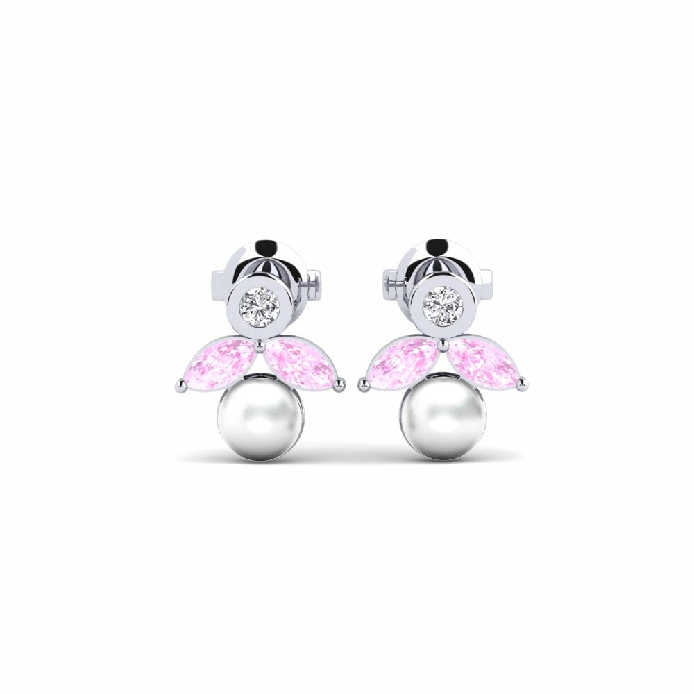 Roze Saffier Dames Oorbellen Salteras