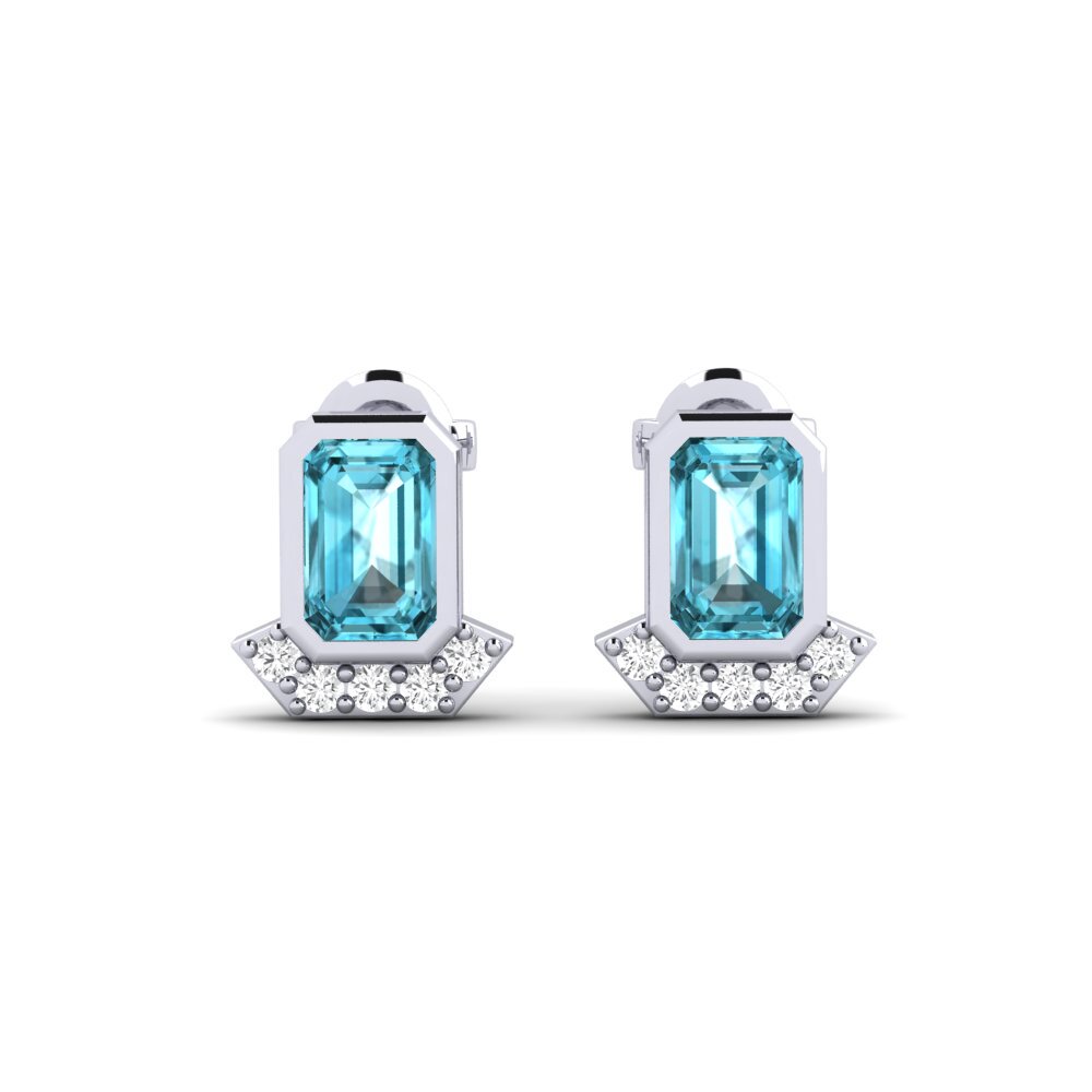 Blue Zircon Women's Earring Security