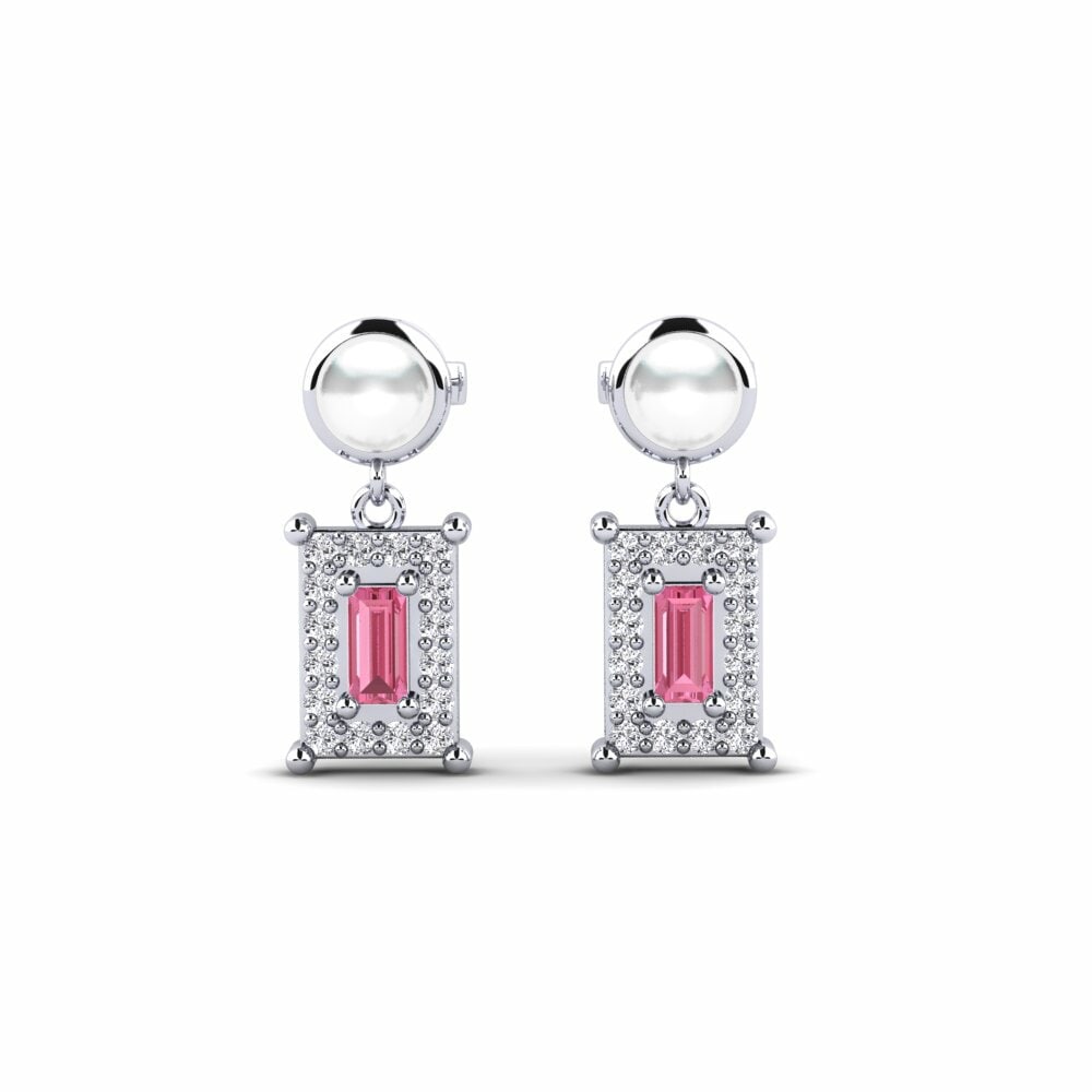 Roze Saffier Dames Oorbellen Reconstruction