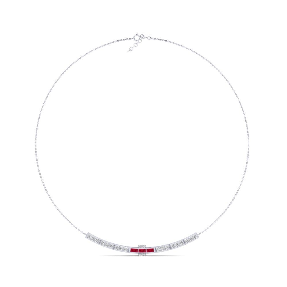 Hình Chữ Nhật Dài Đá Ruby / Hồng Ngọc Dây chuyền nữ Reevaluate