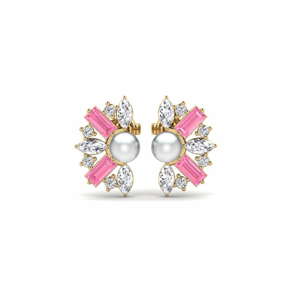 Baguette Pink Sapphire Women's Earring Trouville