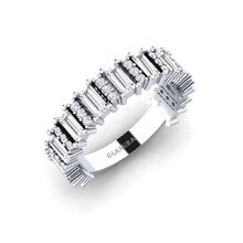 Ring Unattached 585 White Gold & White Sapphire