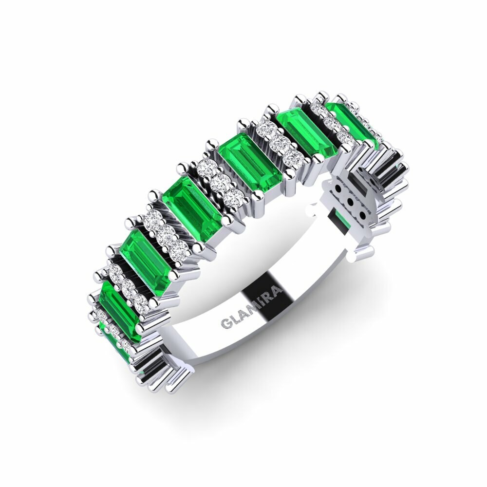 Or Blanc 9k Tsavorite Bague Unattached