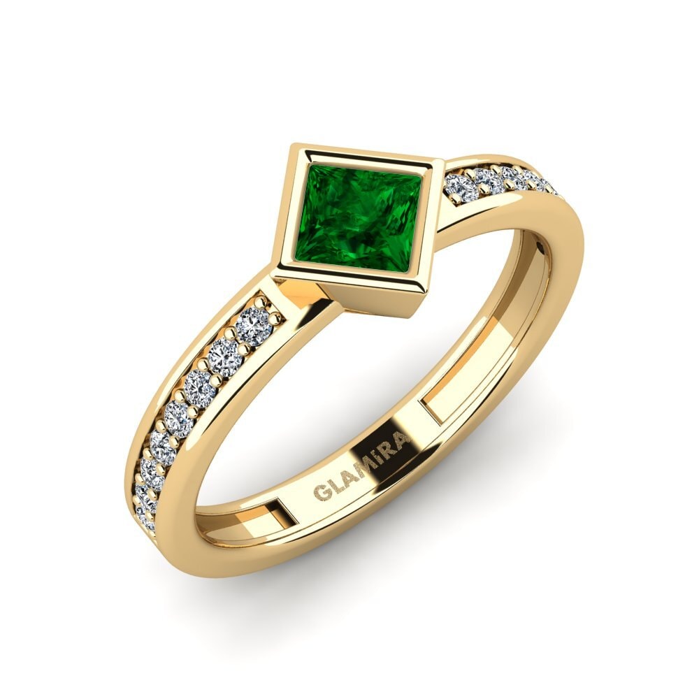 Princess Green Zirconia Engagement Ring Arkate