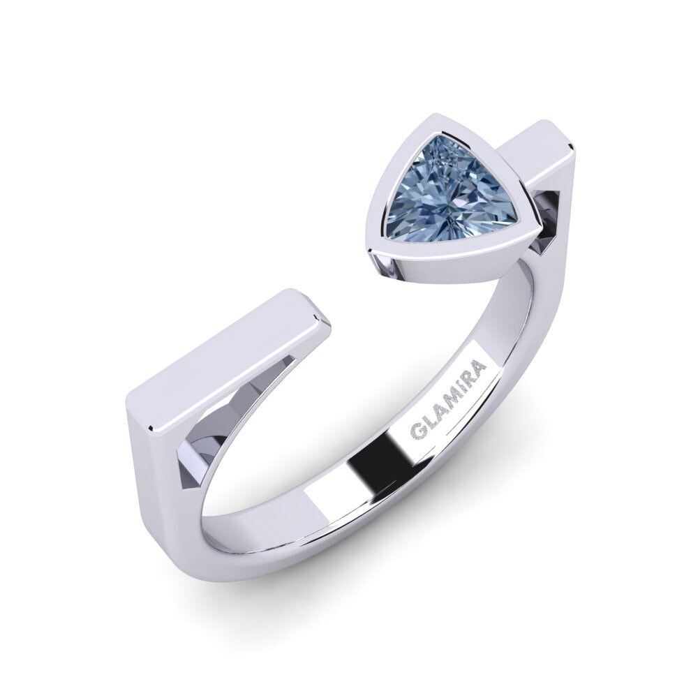 950 Platinum Blue Diamond Ring Asolfi