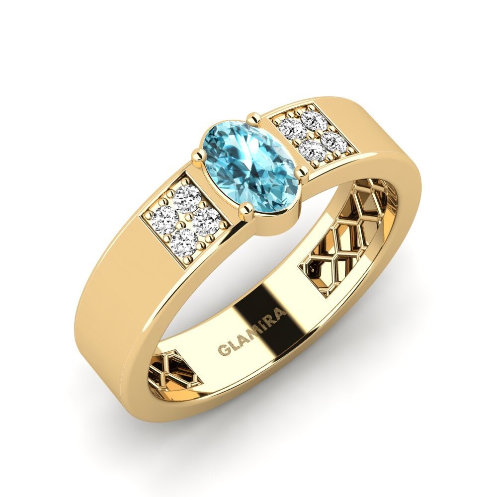 Zircon Bleu Bague de fiançailles Avul