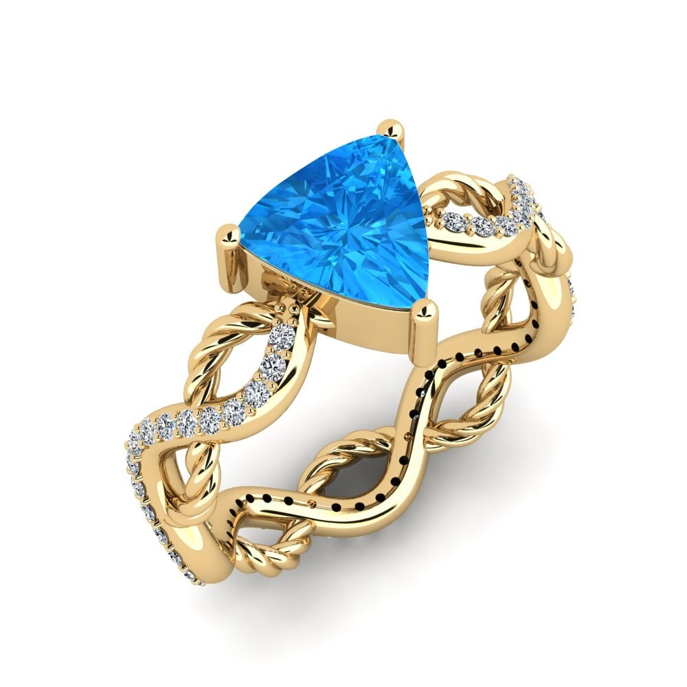Trillion Blue Topaz Engagement Ring Creably