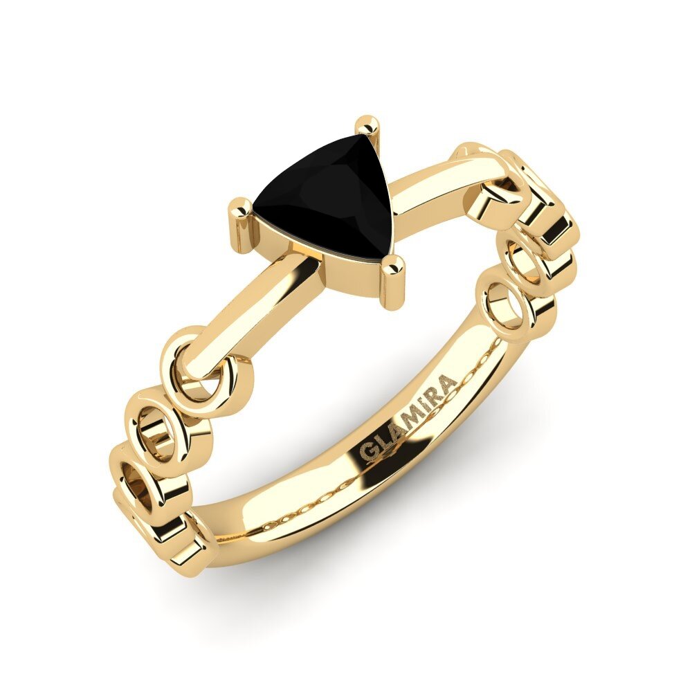Trillion Black Diamond Engagement Ring Gaque