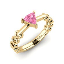 Ring Gaque 585 Yellow Gold & Pink Sapphire