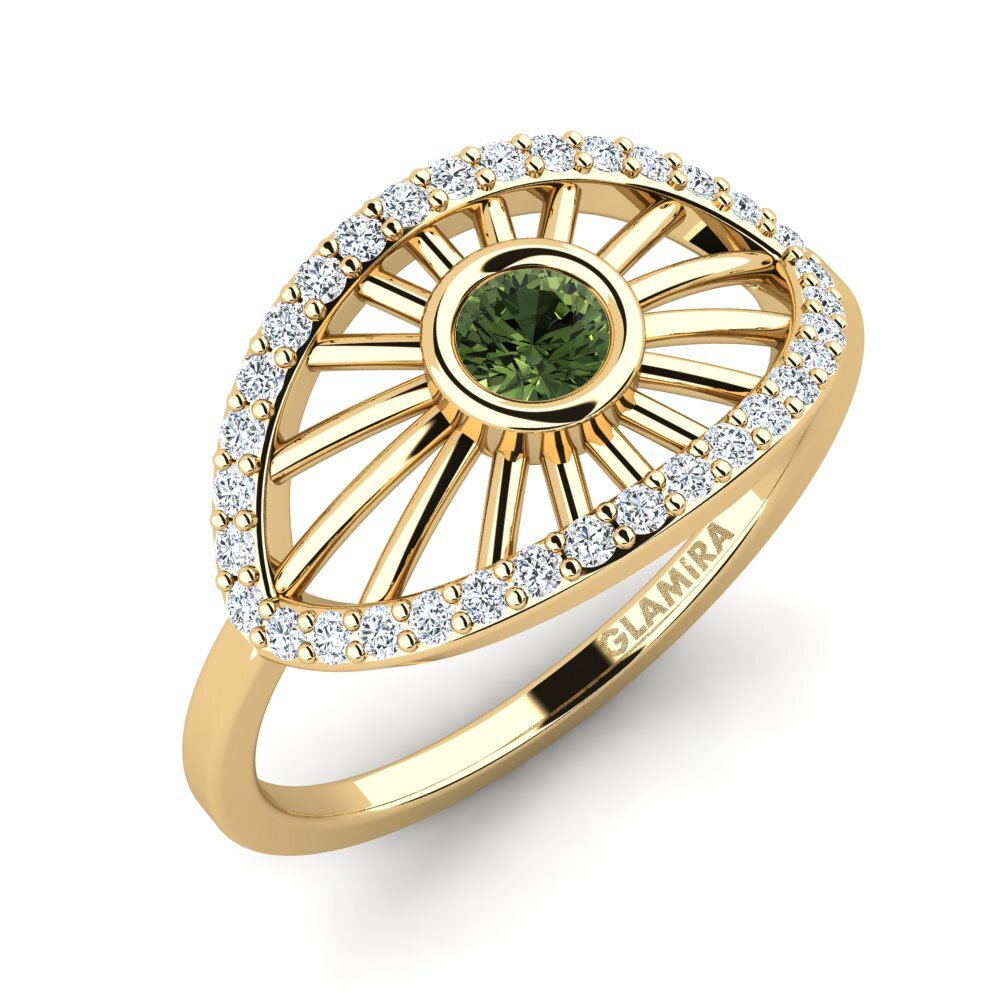Saphir vert Bague Losted