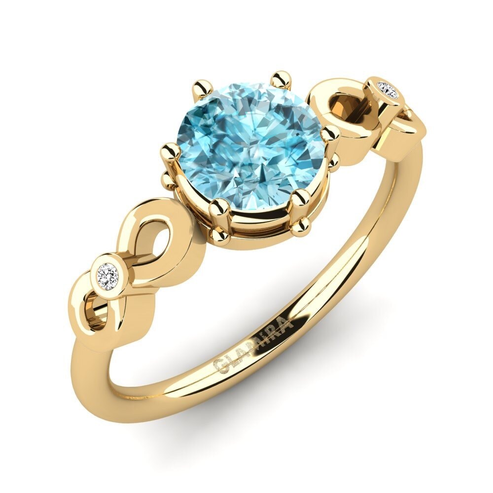 Zircon Bleu Bague de fiançailles Wousli