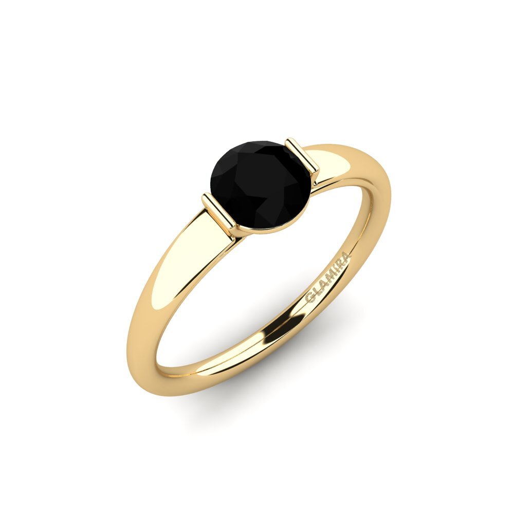 Ónix Negro Anillo de compromiso Onboy