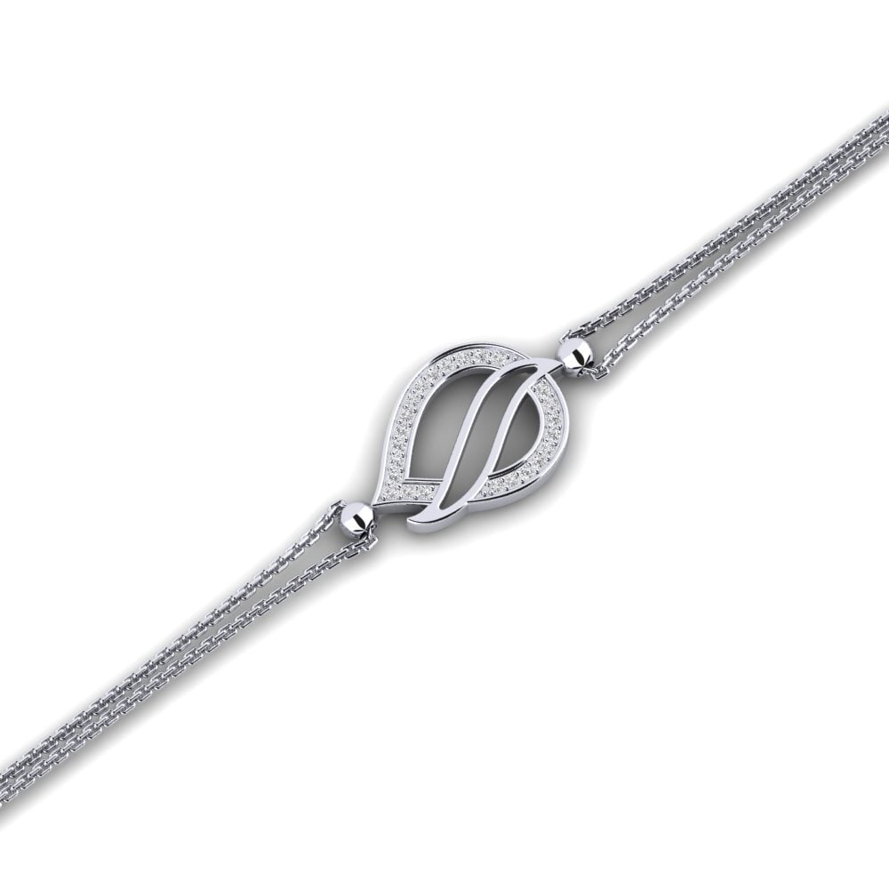 14K White Gold Diamond Bracelet Futcle