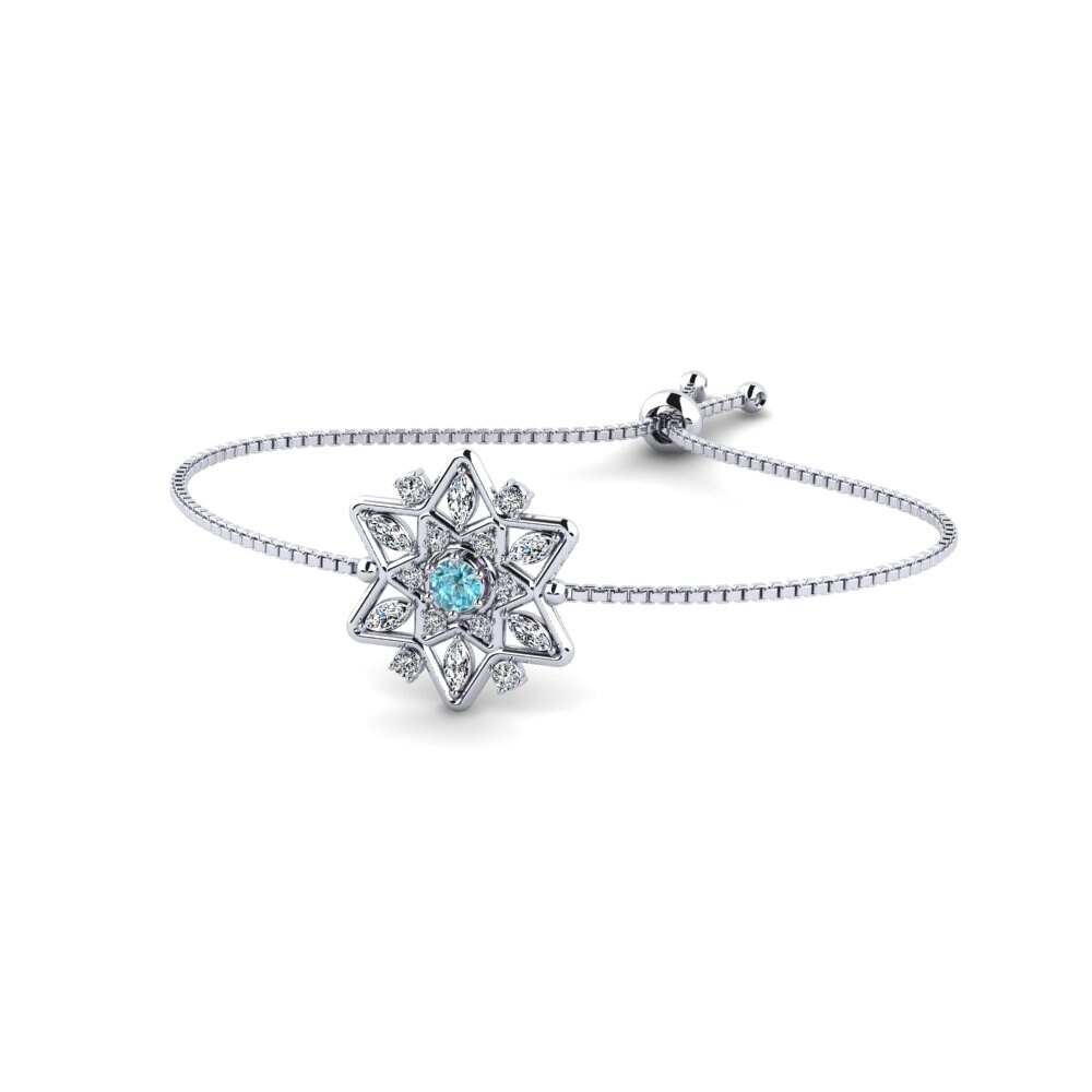 White Silver Blue Zircon Women's Bracelet Zakira