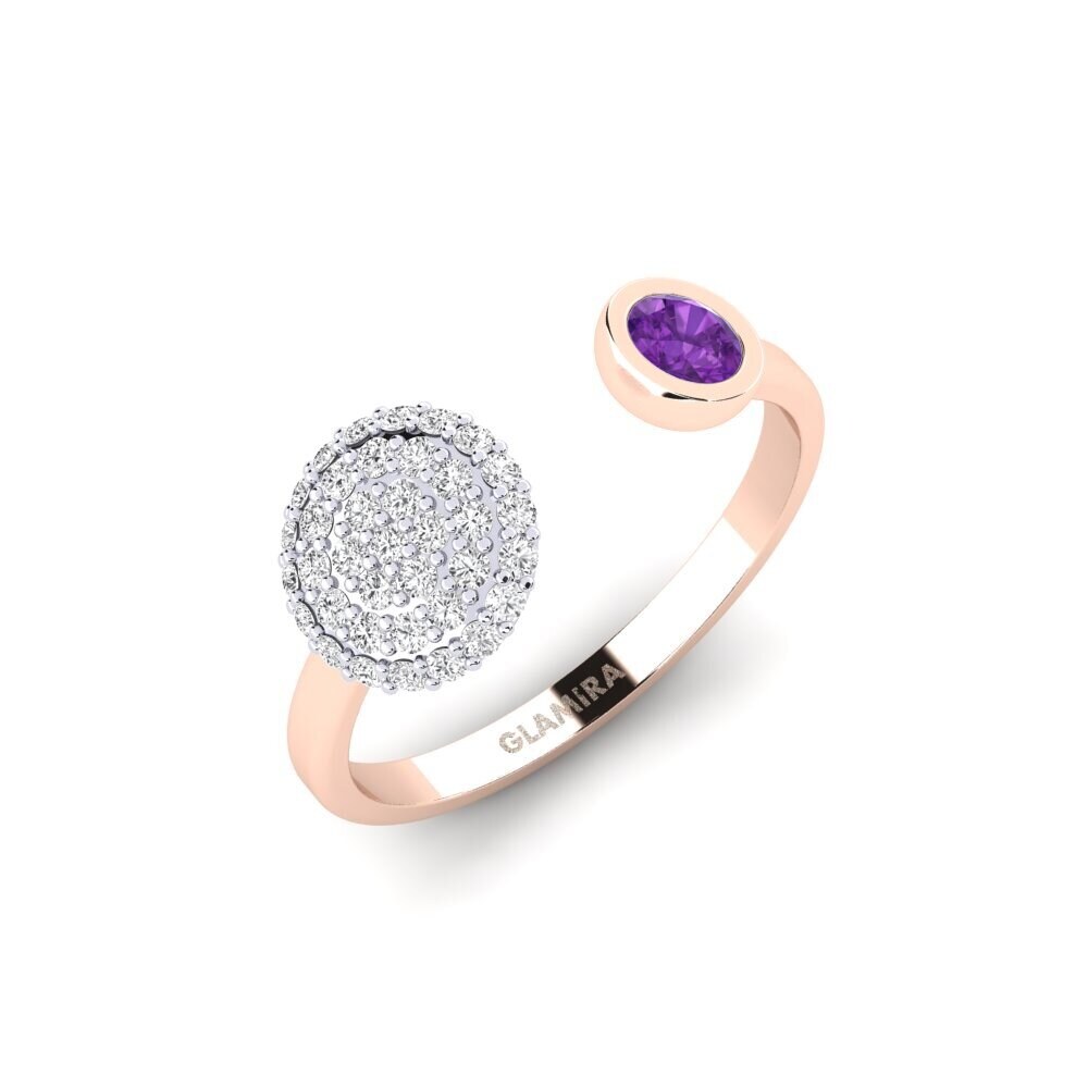 14ct Rose & White Gold Amethyst SYLVIE Ring Argentu