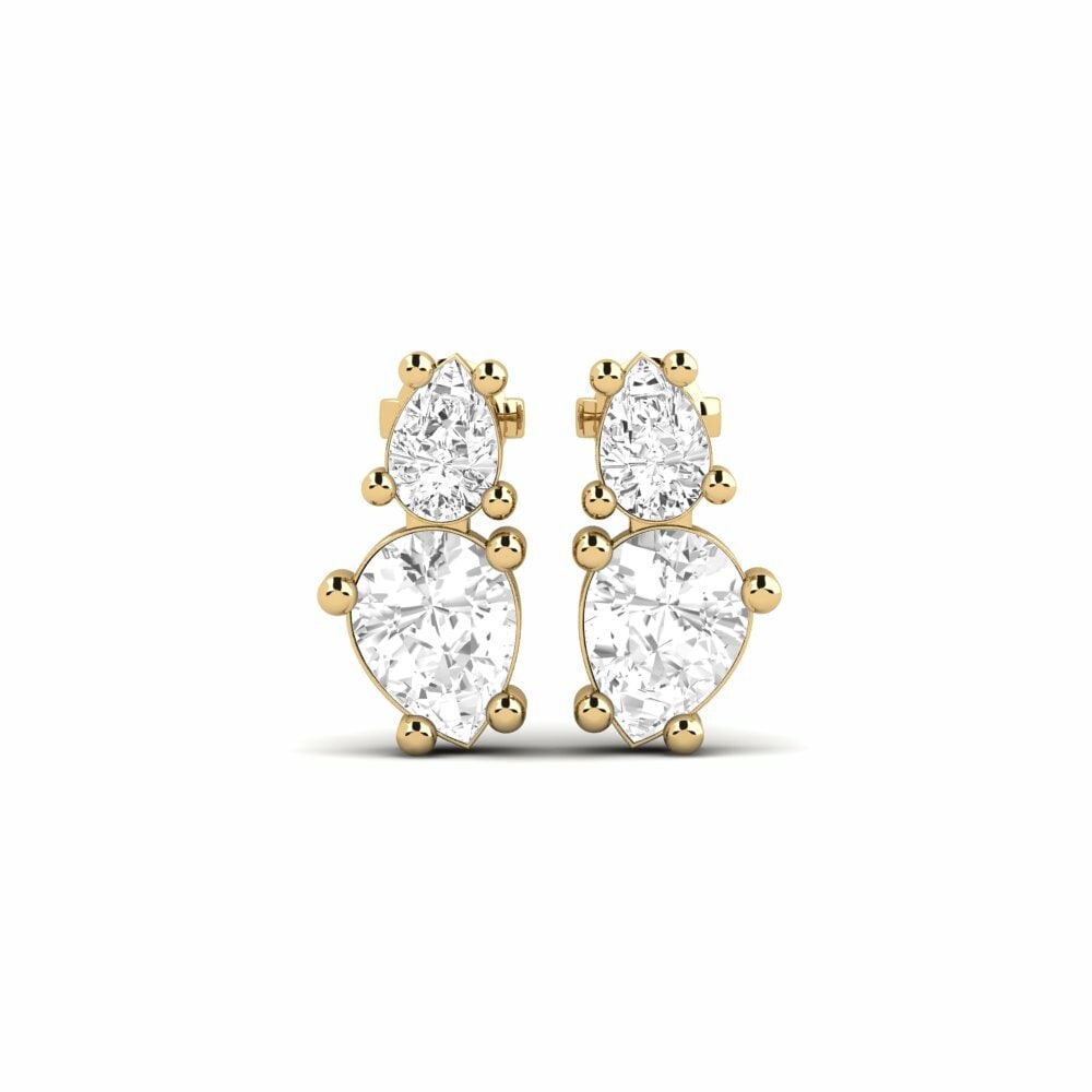 SYLVIE Boucles D'oreilles Artsat Saphir Blanc