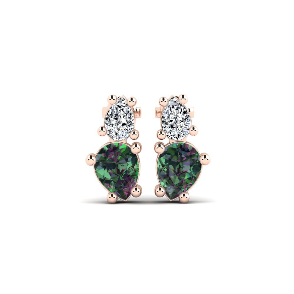 14k Rose Gold Mystic Topaz SYLVIE Earring Artsat